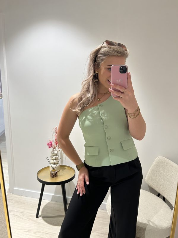 One Shoulder Gilet - Groen - Afbeelding 3