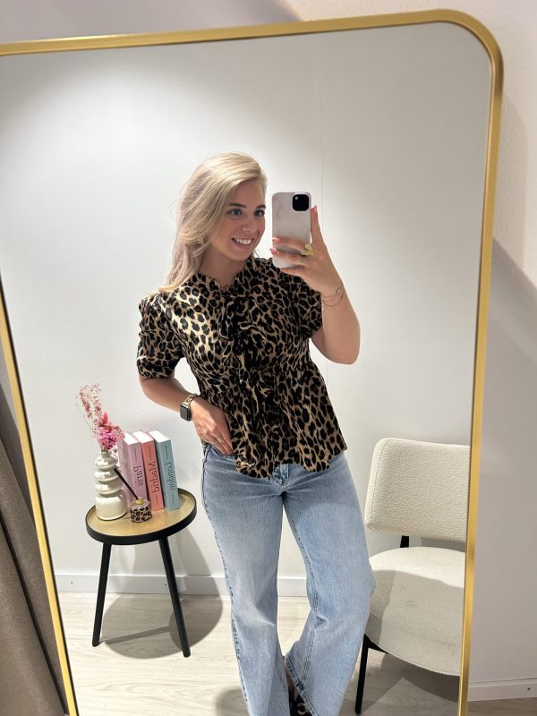 Strikjes Leopard Blouse - Afbeelding 2