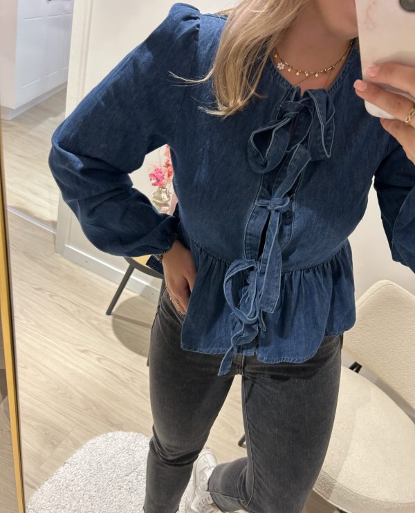 Denim Strik Blouse - Afbeelding 2