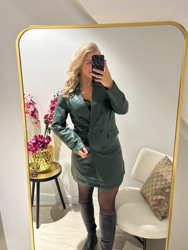 Flo Leather Dress - Groen - Afbeelding 3