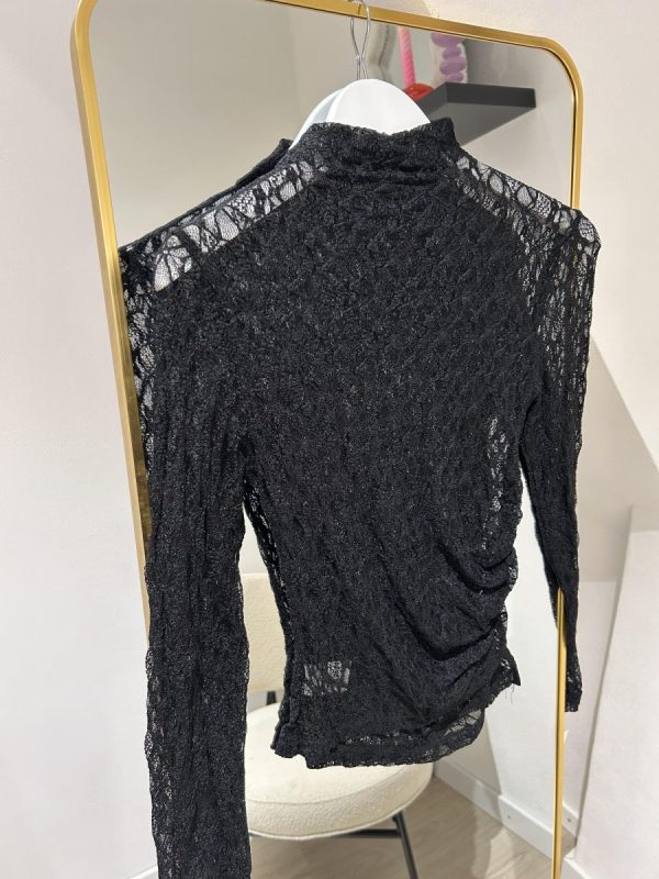 Lace Top Col - Zwart - Afbeelding 2