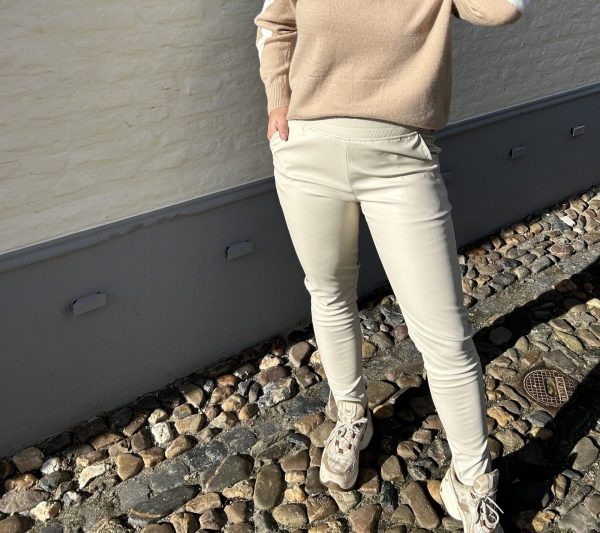 Beige leather legging - Afbeelding 2