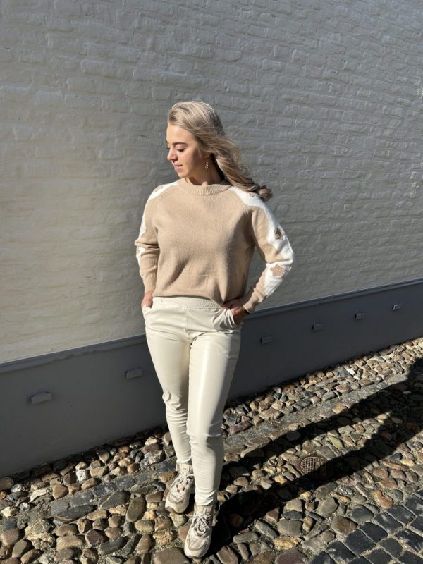 Beige leather legging - Afbeelding 4