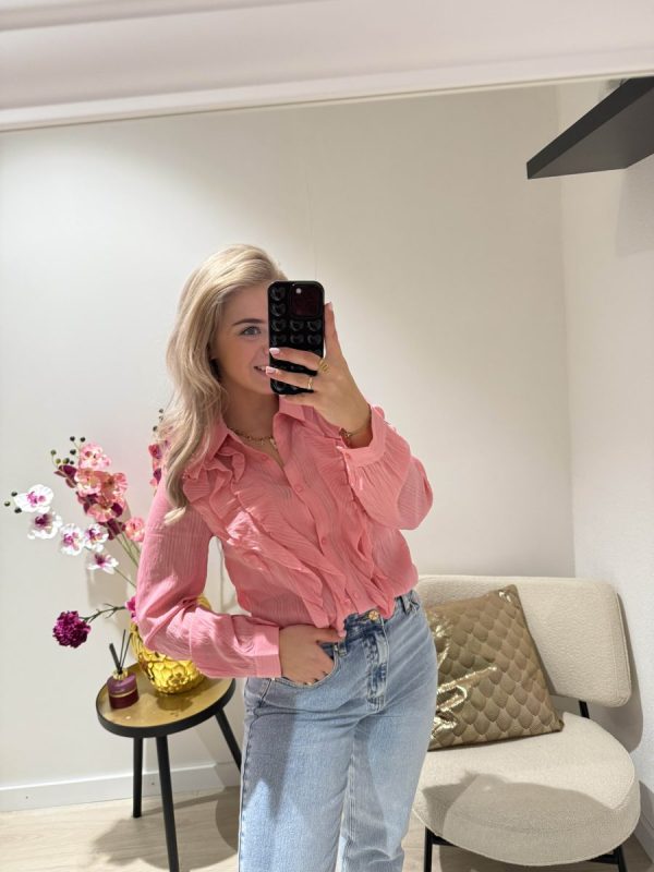 Misha Ruffle blouse - Roze