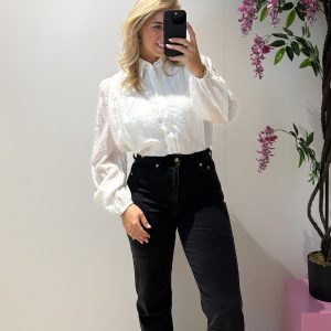 Mila Mom Jeans - Zwart - Queen Hearts