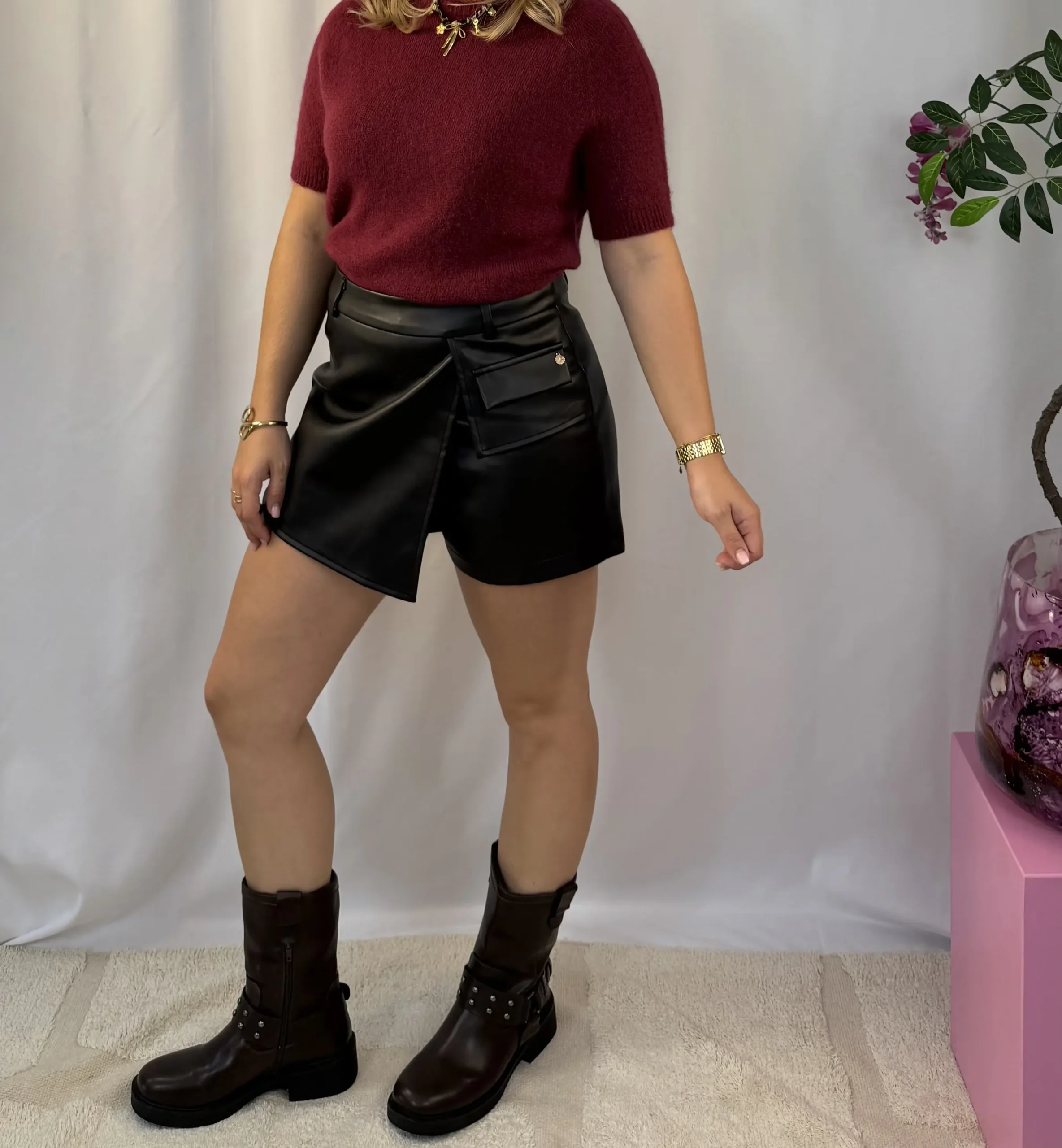 Cato Skort - Zwart - Afbeelding 4