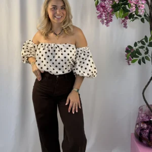 Liselotte Dot Top - Bruin