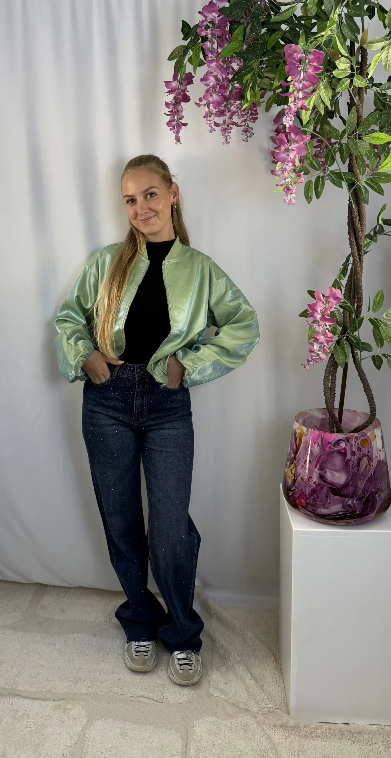 Elin Wide Leg Strass Jeans Tall - Queen Hearts - Afbeelding 5