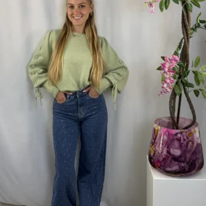 Luna Extra Long Wide Leg Strass Jeans - Redial