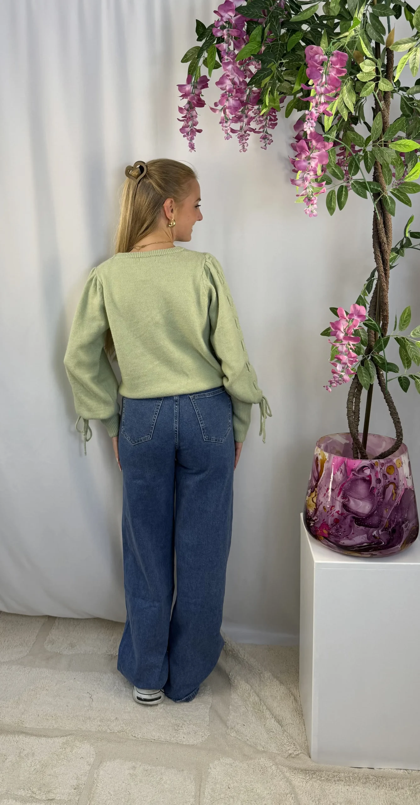 Luna Extra Long Wide Leg Strass Jeans - Redial - Afbeelding 3