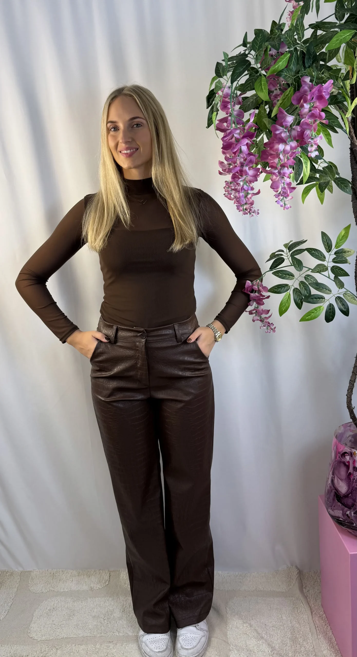 Jill Croco Pants - Bruin