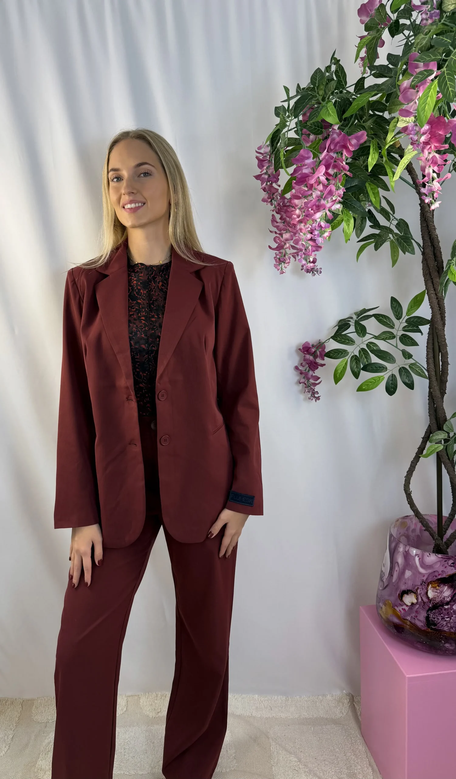 FLURESK - Mirna blazer - Wine Red