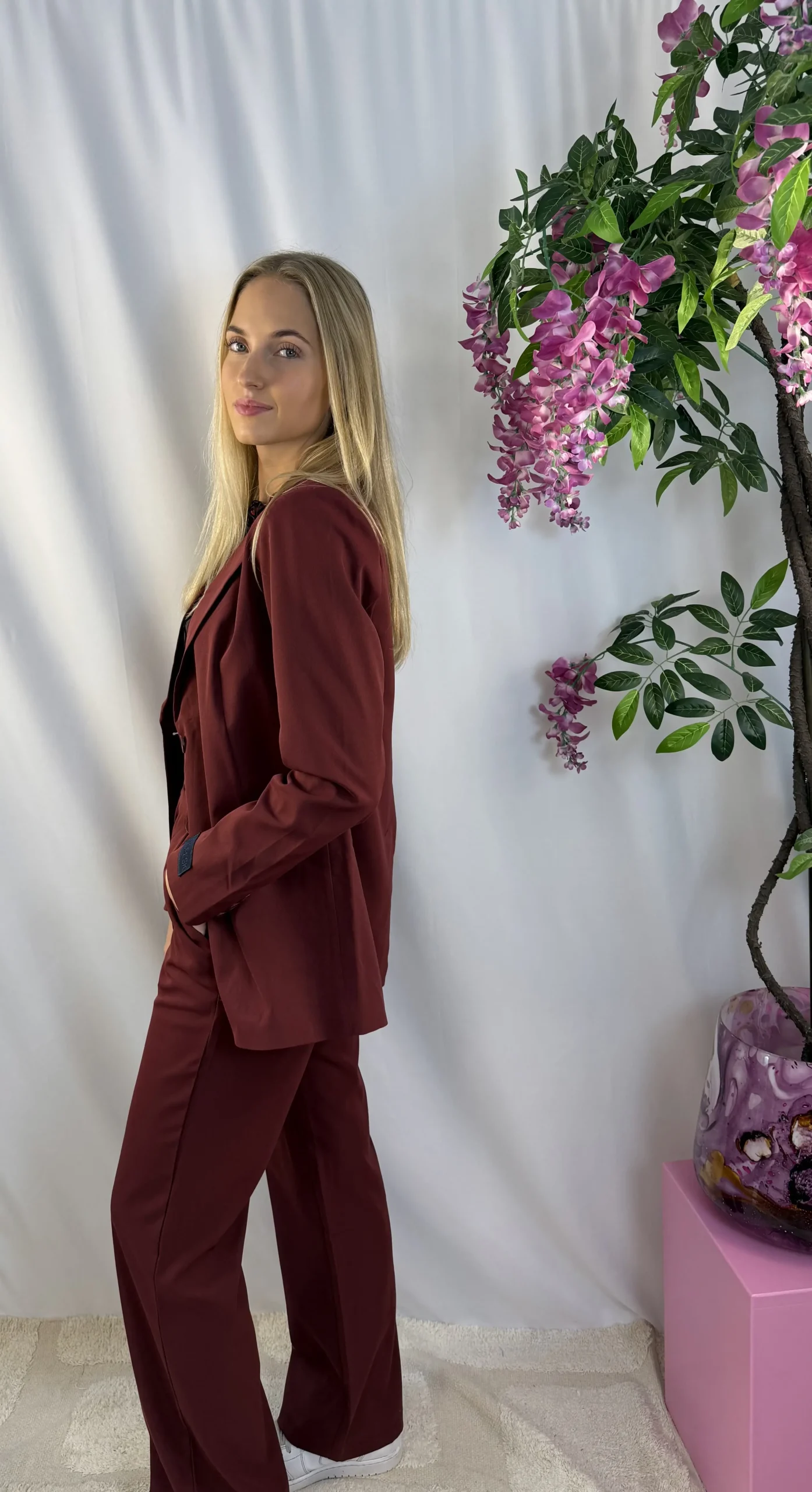 FLURESK - Mirna blazer - Wine Red - Afbeelding 3