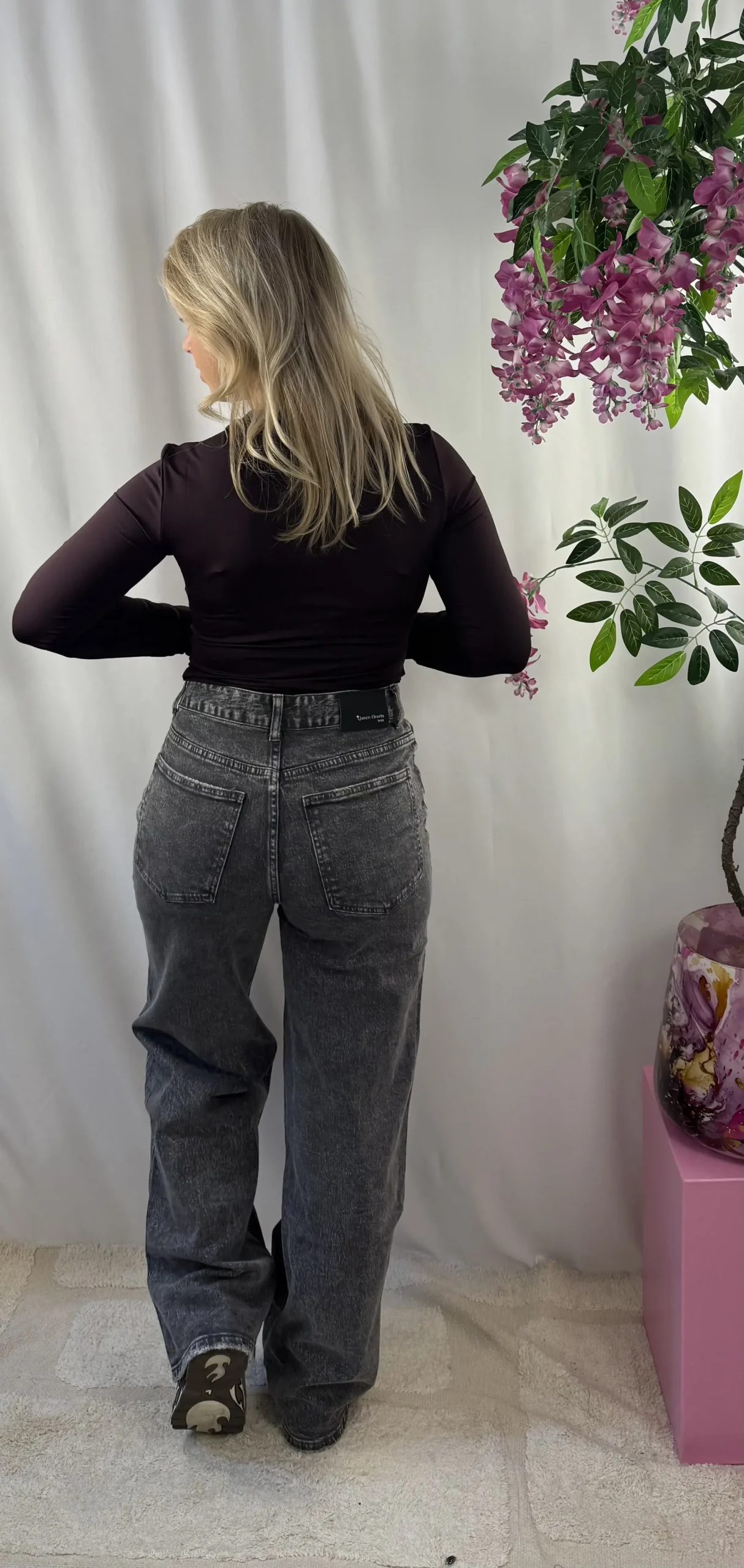 Fea Wide Leg Jeans - Queen Hearts - Grijs - Afbeelding 4