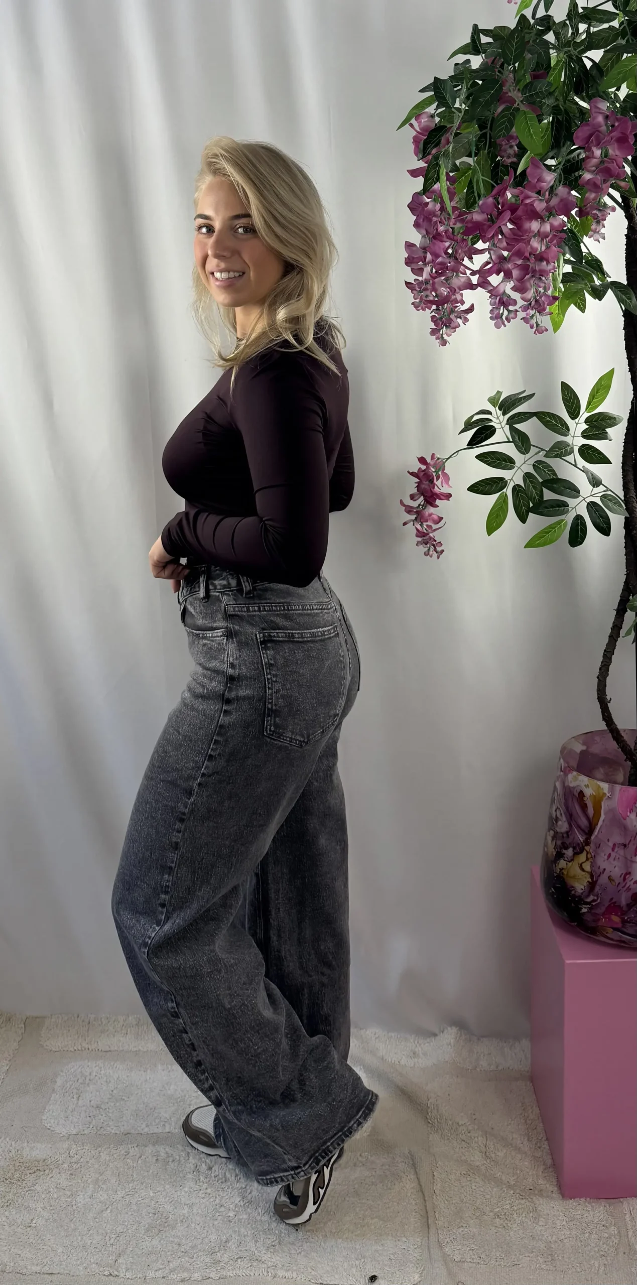 Fea Wide Leg Jeans - Queen Hearts - Grijs - Afbeelding 3