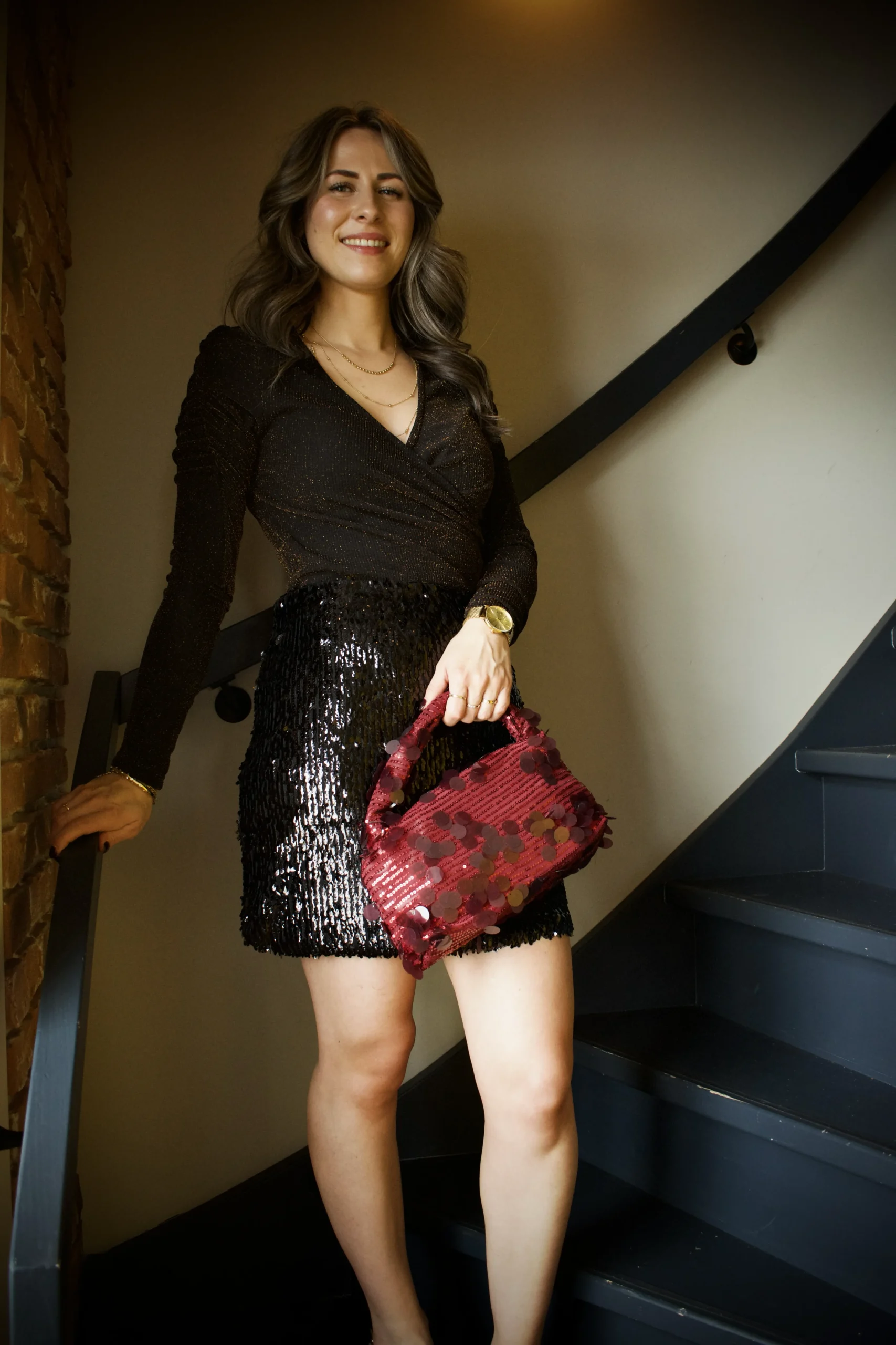 PARTY - Benthe Sparkle Skirt - Zwart