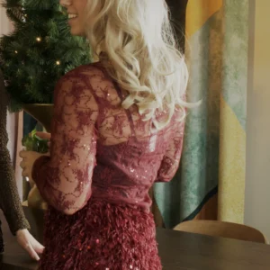 Nika Mesh Top - Bordeaux