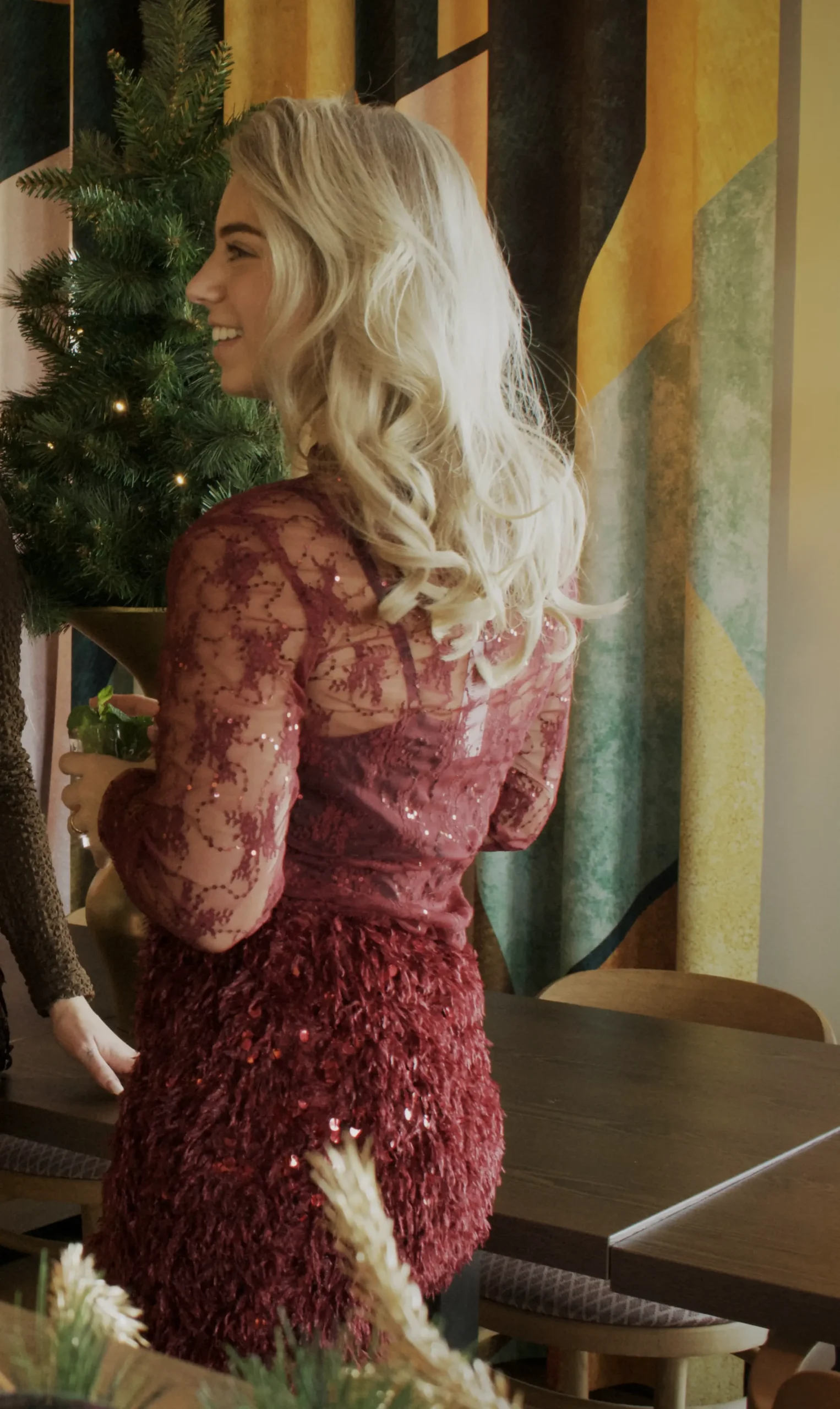 Nika Mesh Top - Bordeaux