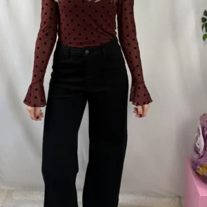 Jolene Wide Leg Jeans - Redial - Zwart