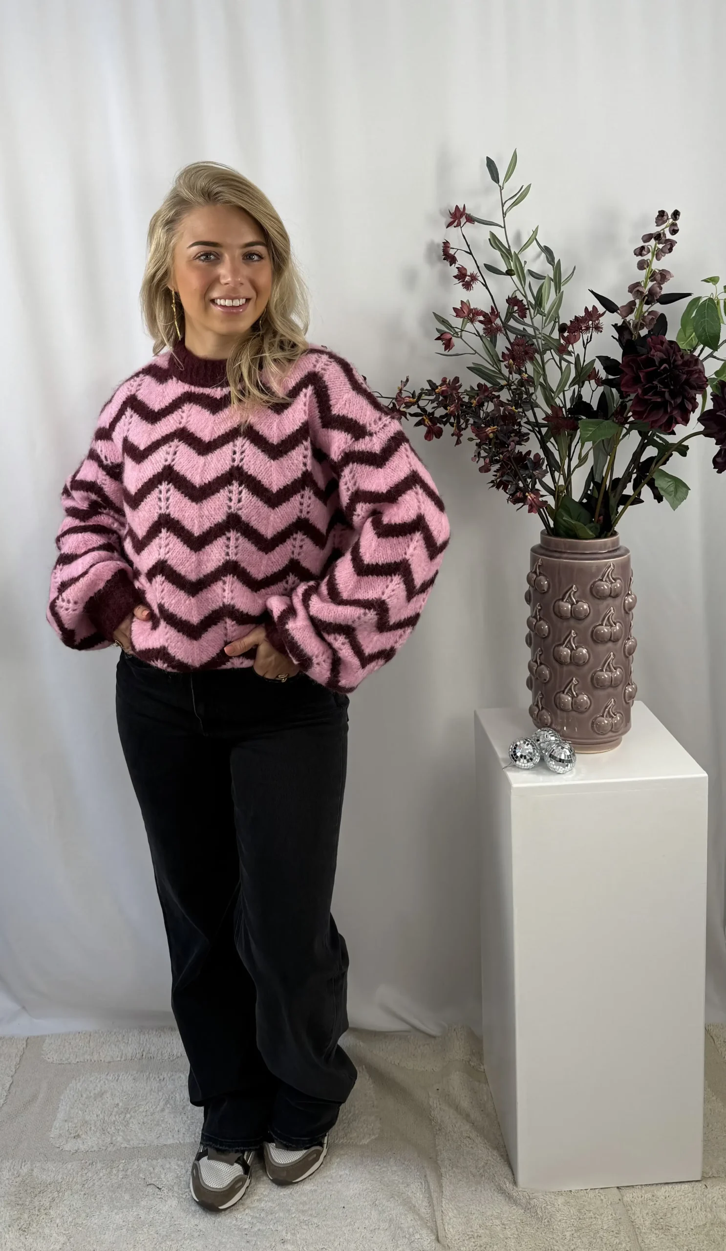 Renee Sweater - Roze/rood - Afbeelding 2