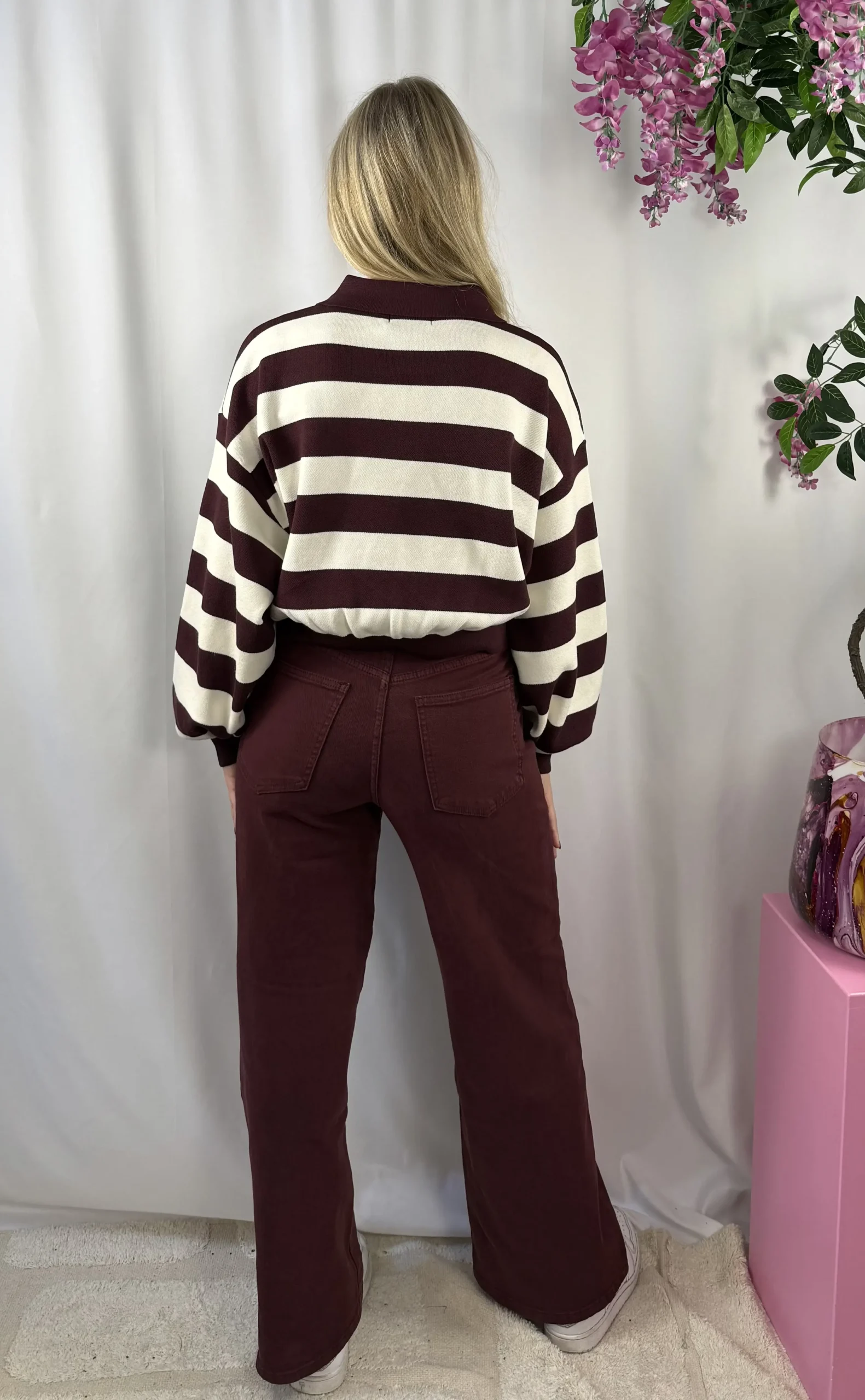 Melina Stripe Sweater - Bordeaux - Afbeelding 5