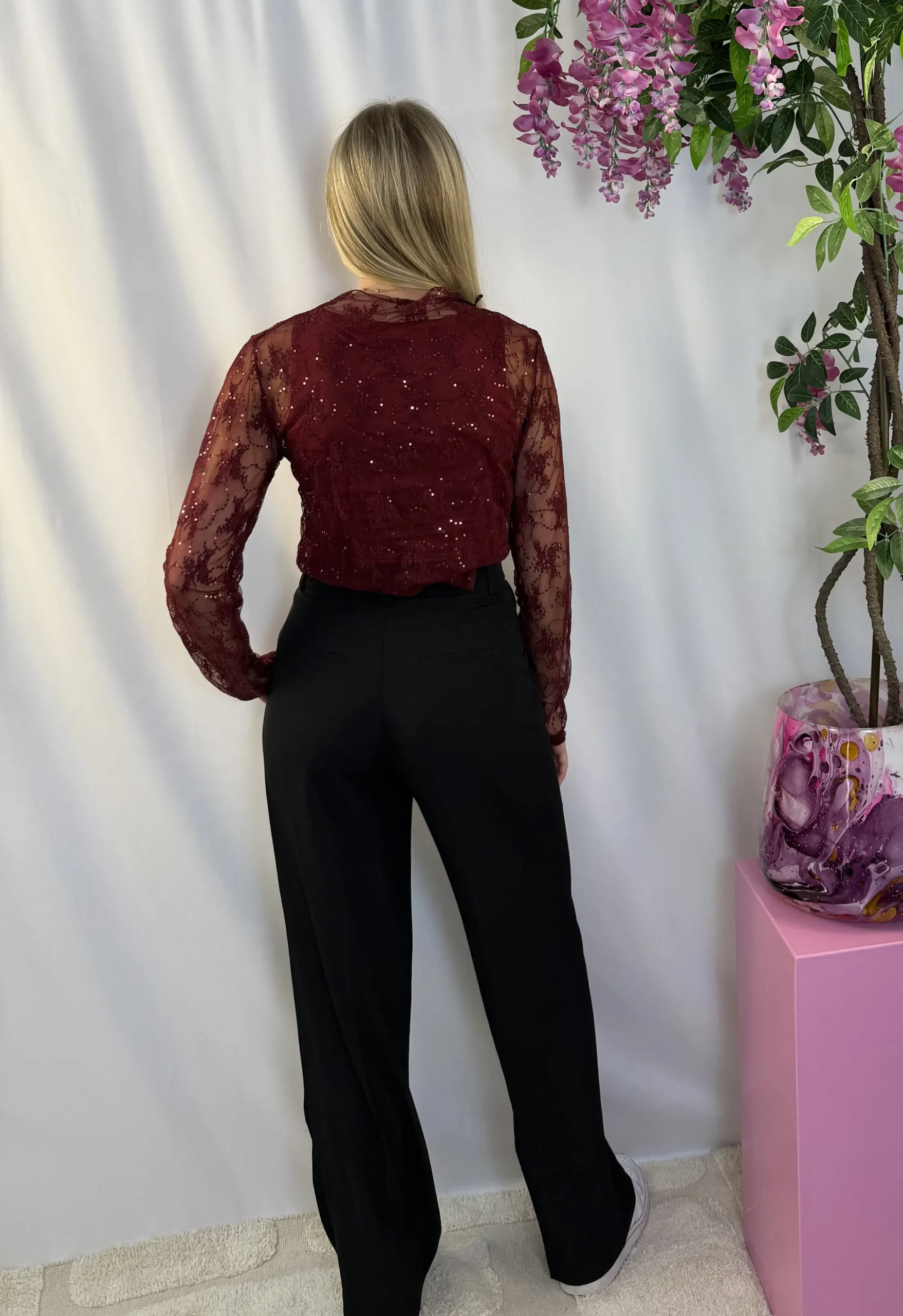 Nika Mesh Top - Bordeaux - Afbeelding 3