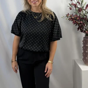 Sisterspoint - Gufo Dot Blouse - Zwart