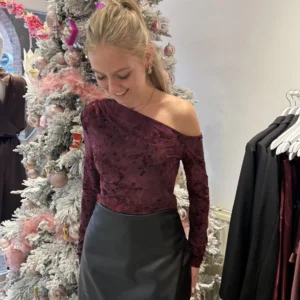 Elin Flower Top - Bordeaux