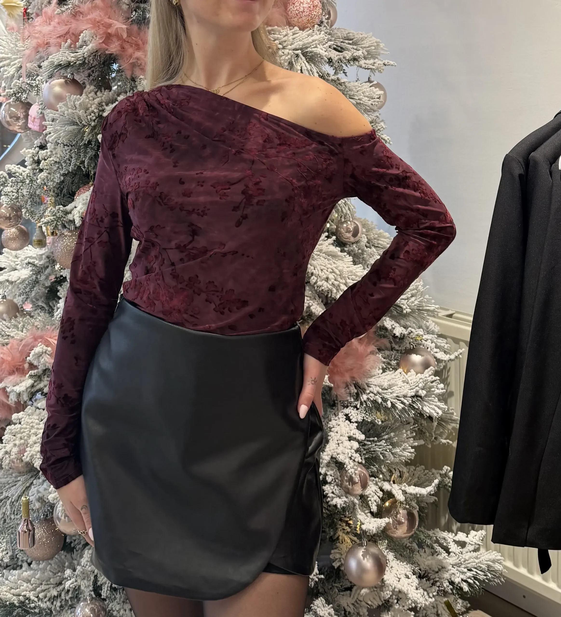 Elin Flower Top - Bordeaux - Afbeelding 3