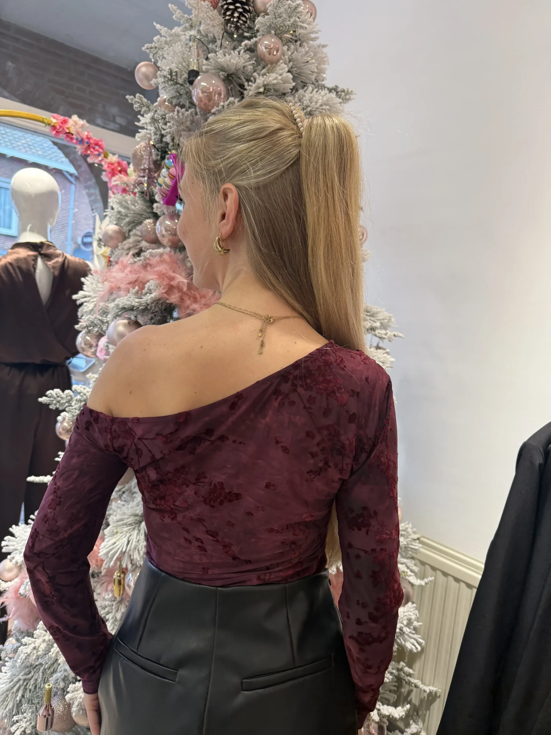 Elin Flower Top - Bordeaux - Afbeelding 4