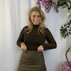 Milou Strass Top - Bruin