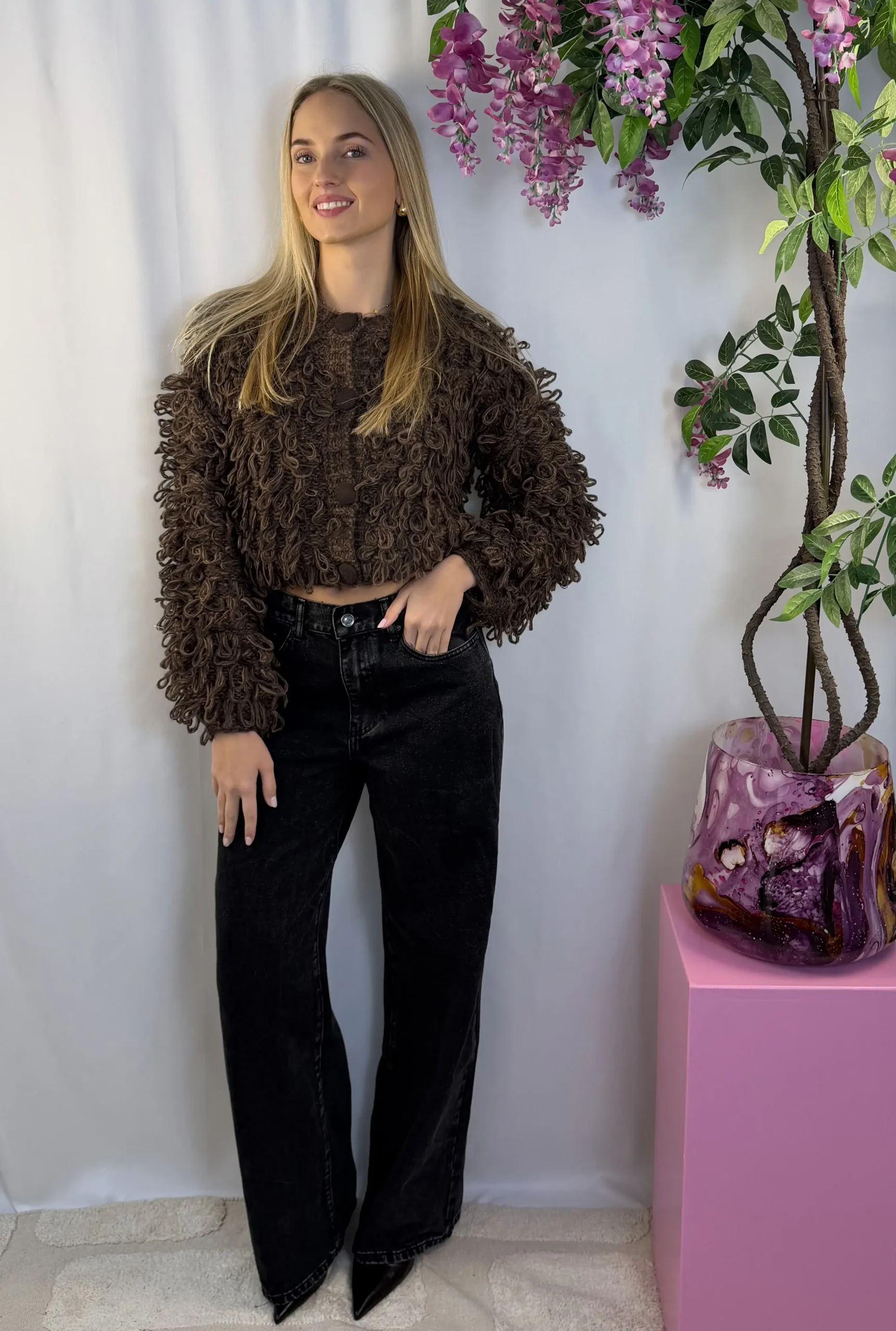 Elma Wide Leg Jeans - Zwart - Queen Hearts - Afbeelding 2