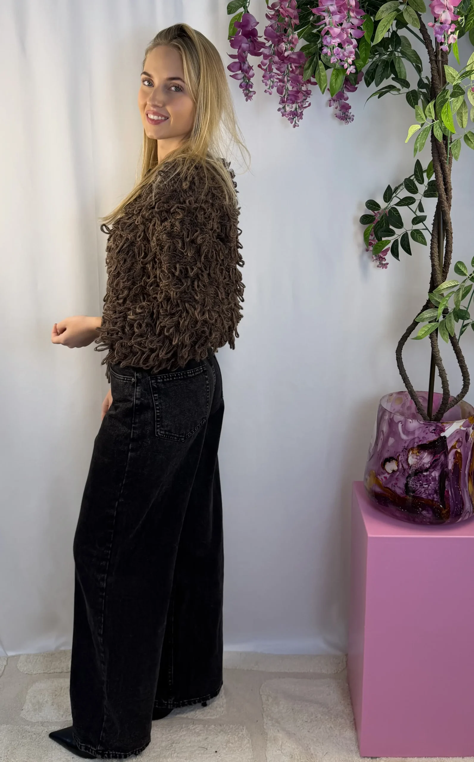 Elma Wide Leg Jeans - Zwart - Queen Hearts - Afbeelding 3