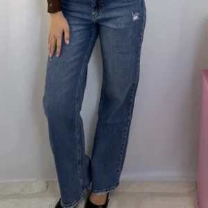 Amé Wide Leg Ripped Jeans - Queen Hearts