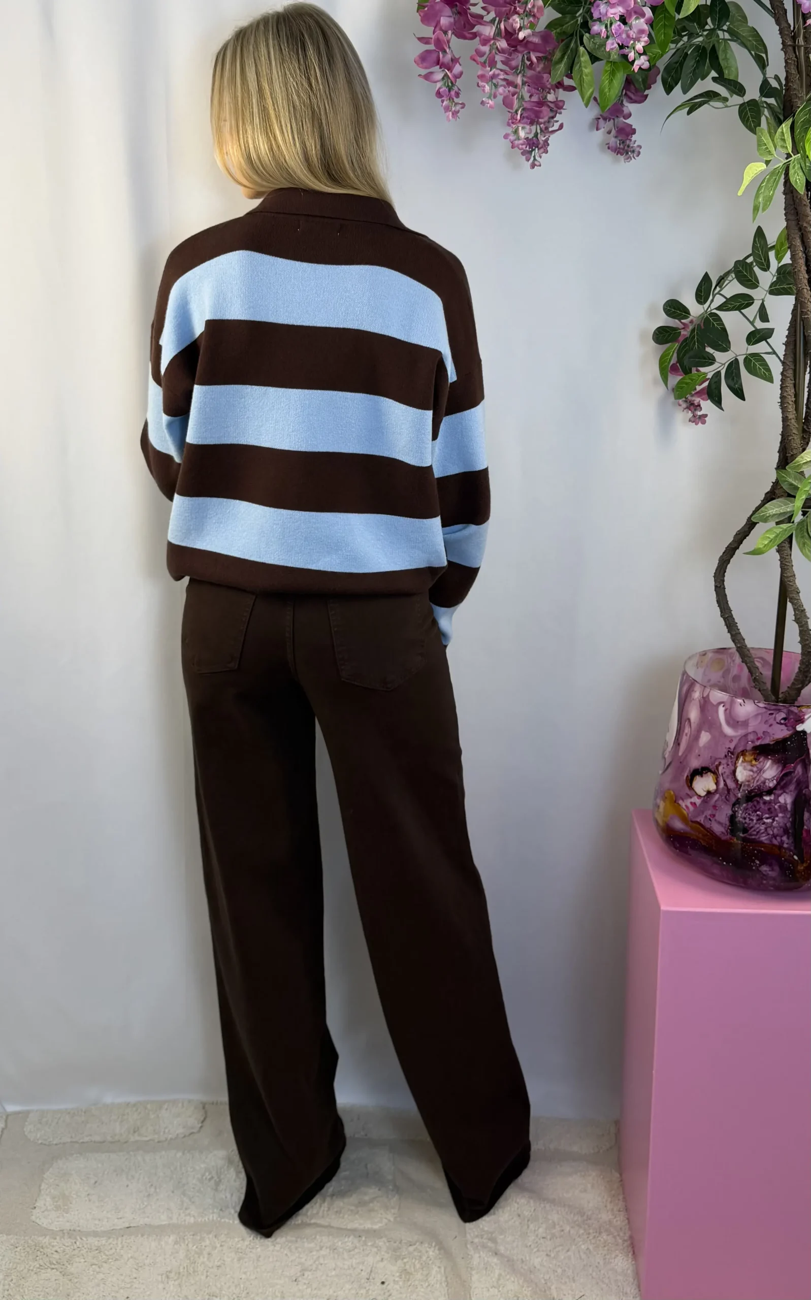 Jane Stripe Sweater - Bruin/Blauw - Afbeelding 3