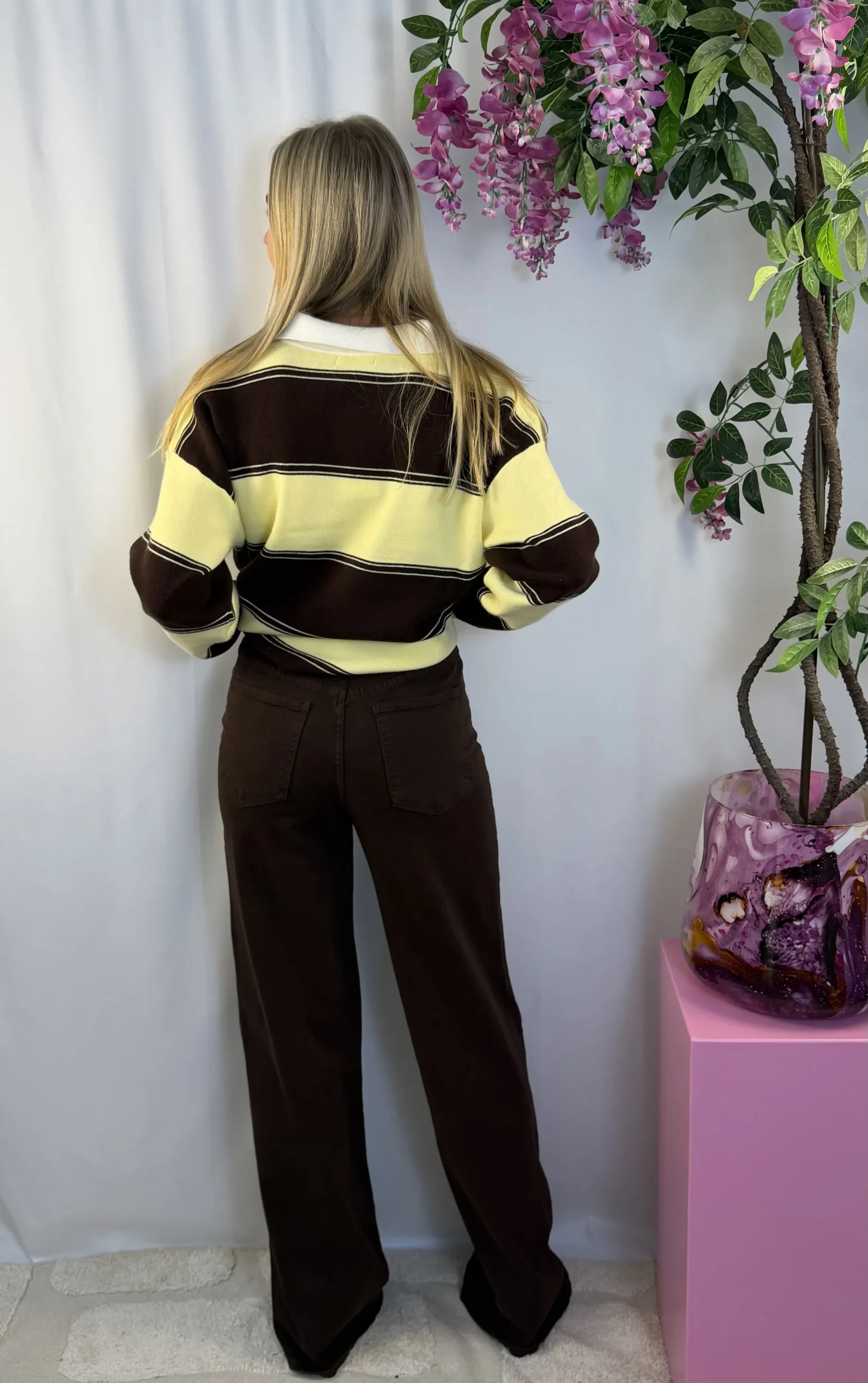 Jane Stripe Sweater - Bruin/Geel - Afbeelding 3