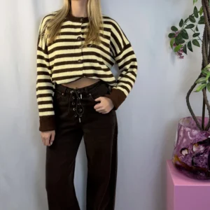 Felin Stripe Vest - Bruin/Geel