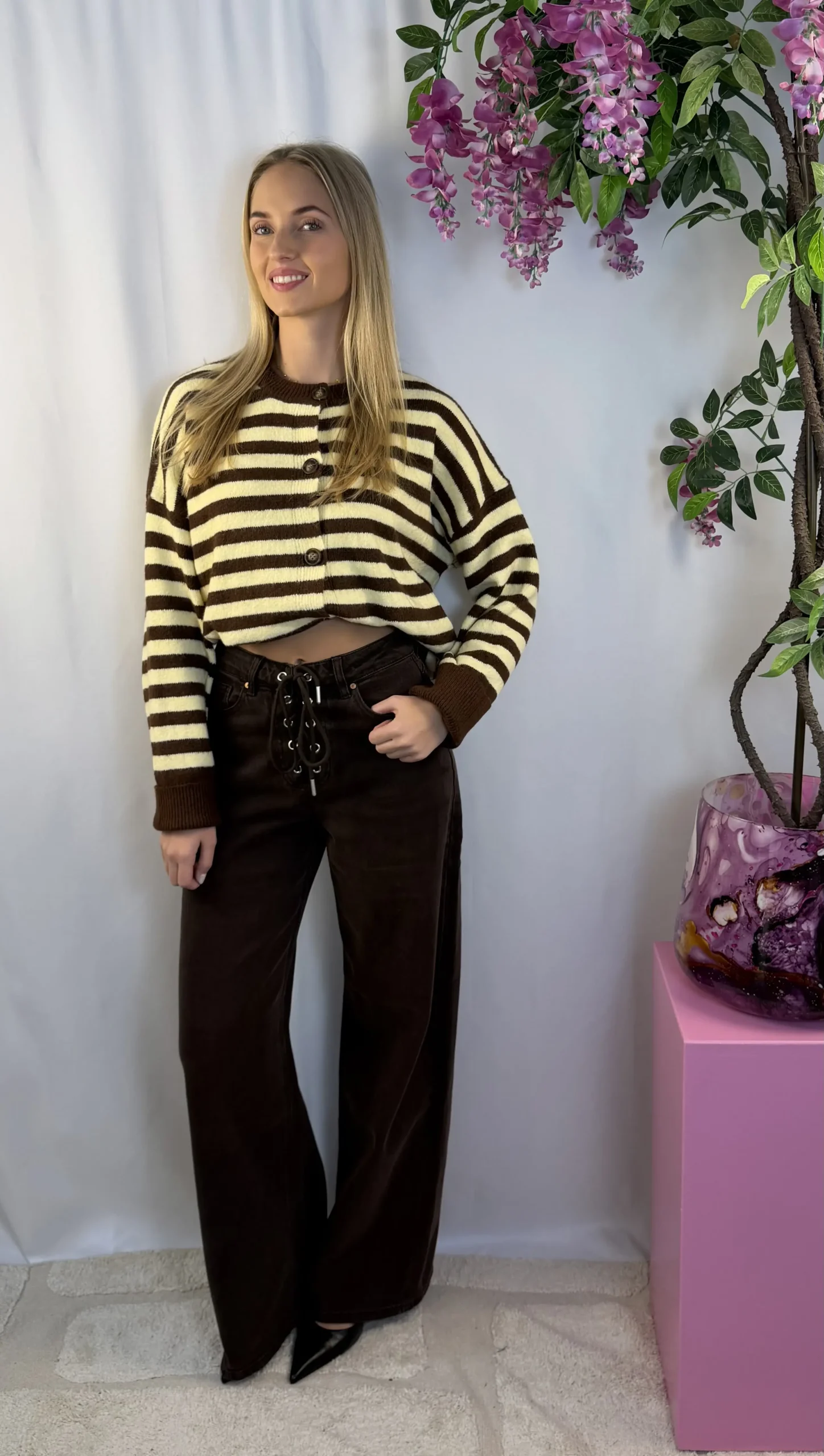 Felin Stripe Vest - Bruin/Geel