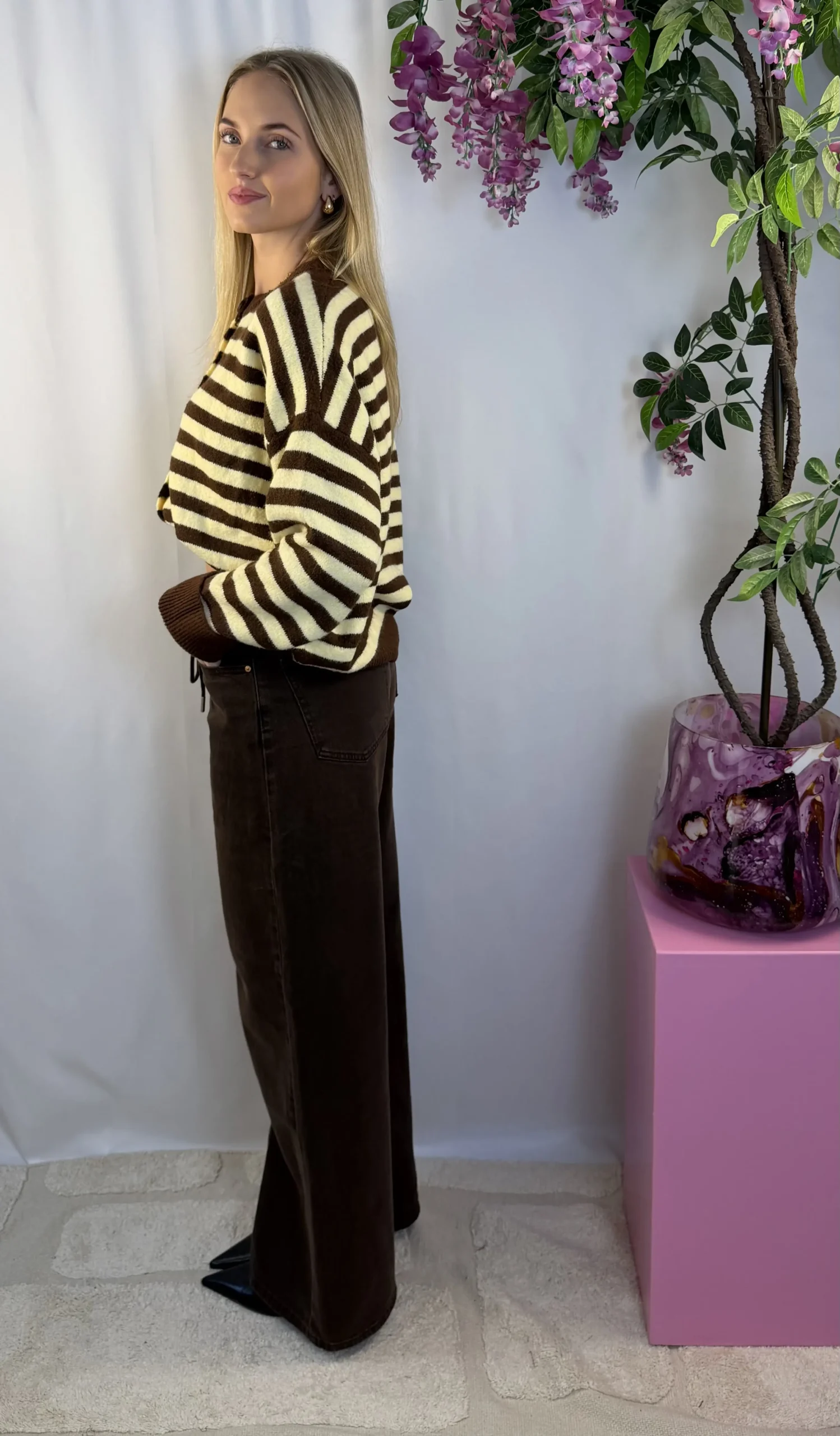 Felin Stripe Vest - Bruin/Geel - Afbeelding 3