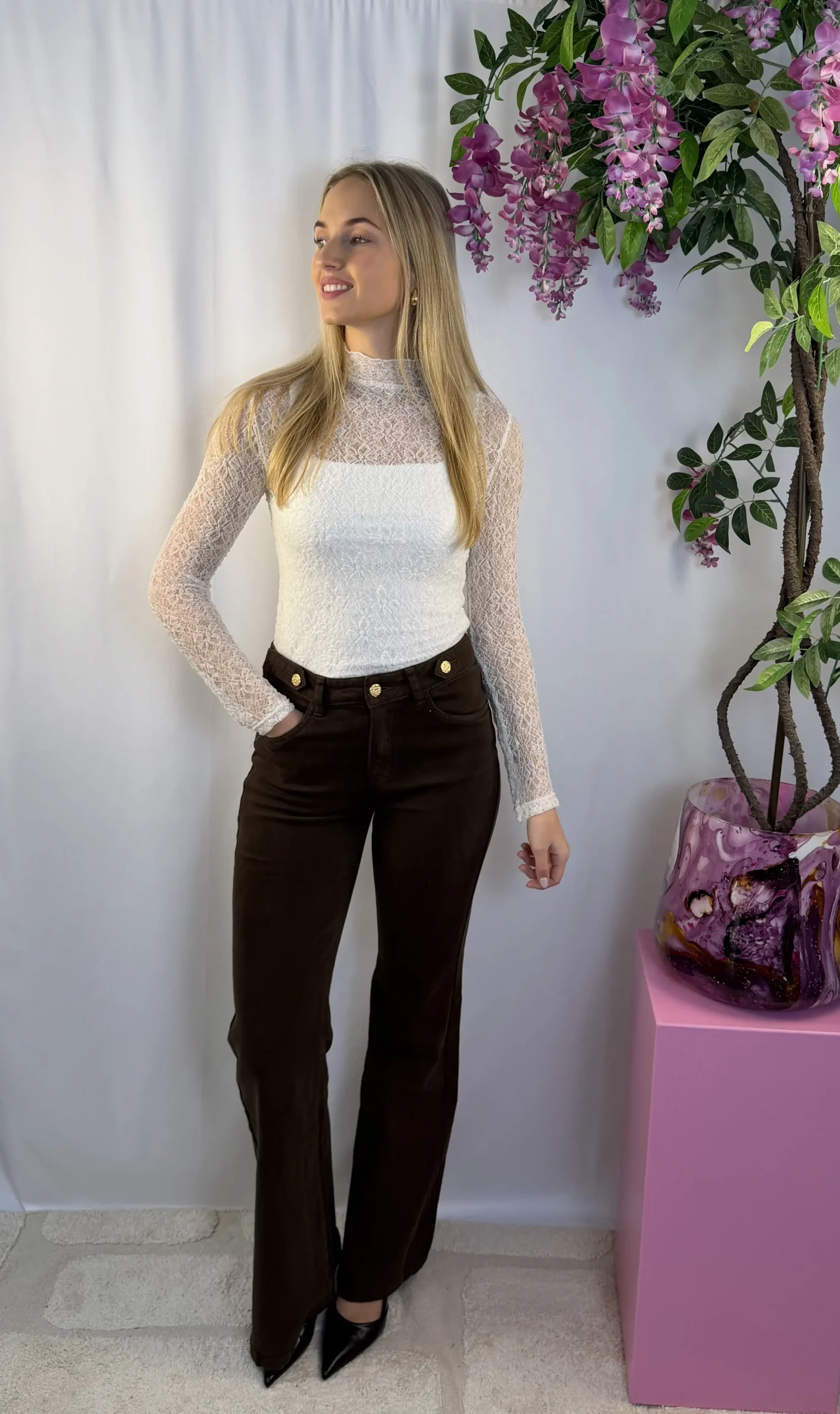 Mila Flaire Jeans - Bruin - Queen Hearts - Afbeelding 2