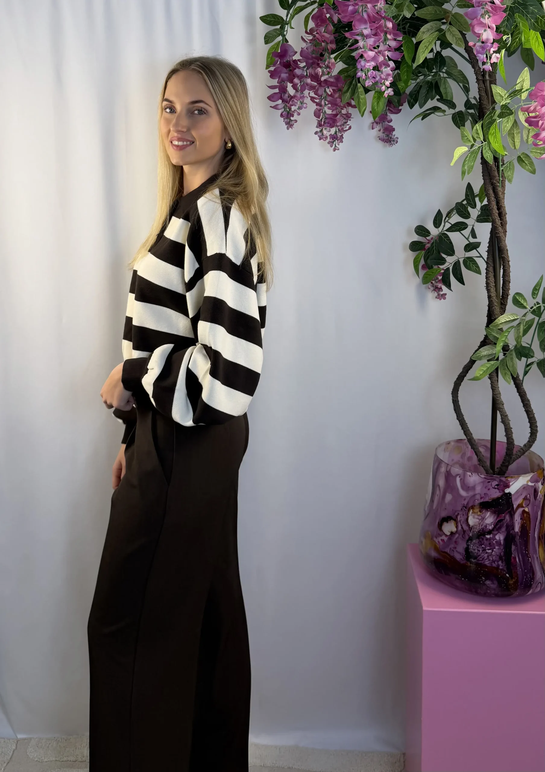 Melina Stripe Sweater - Bruin - Afbeelding 3