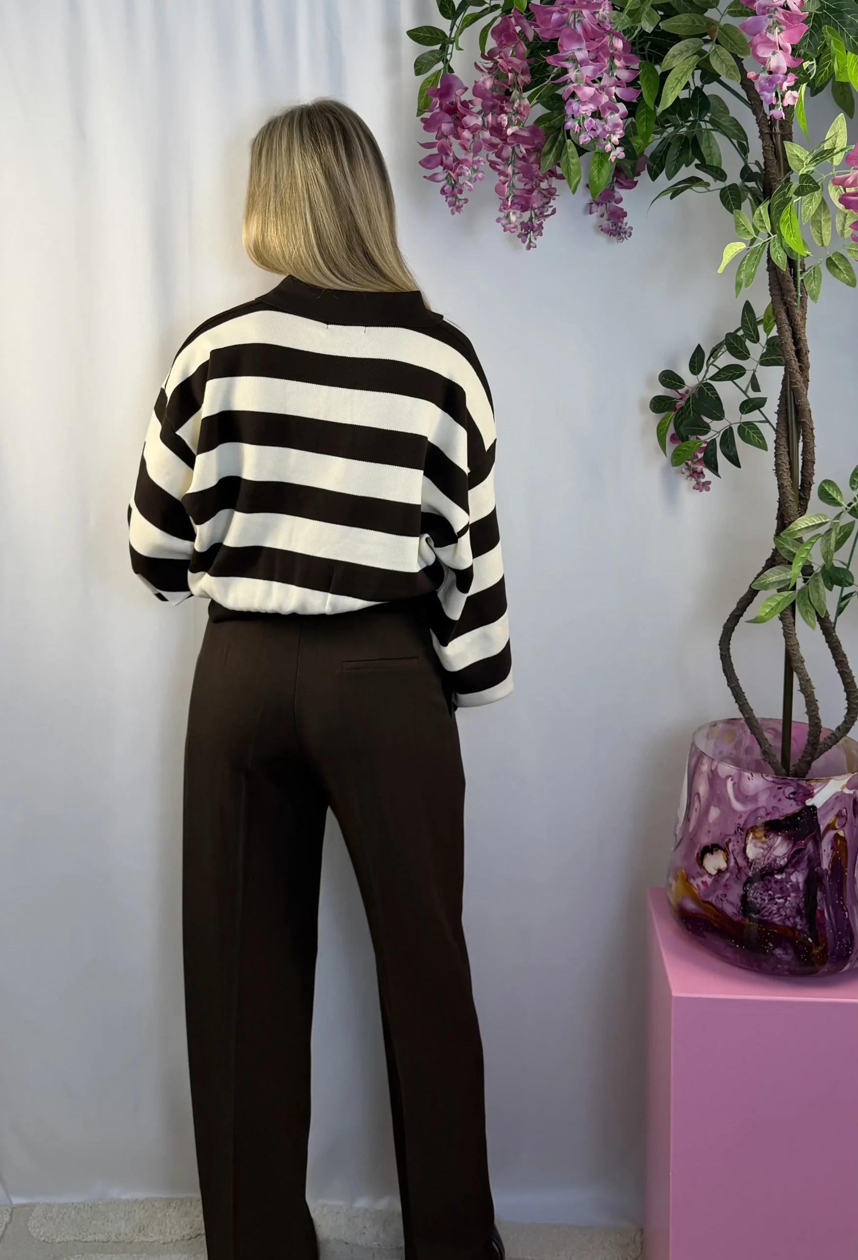 Melina Stripe Sweater - Bruin - Afbeelding 4