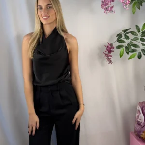 Moya Halter Top - Zwart