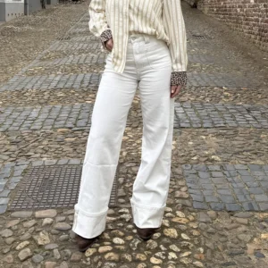 Cleo Wide Leg Jeans - Wit - Queen Hearts