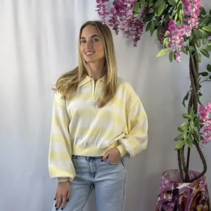 Melina Stripe Sweater - Geel/wit