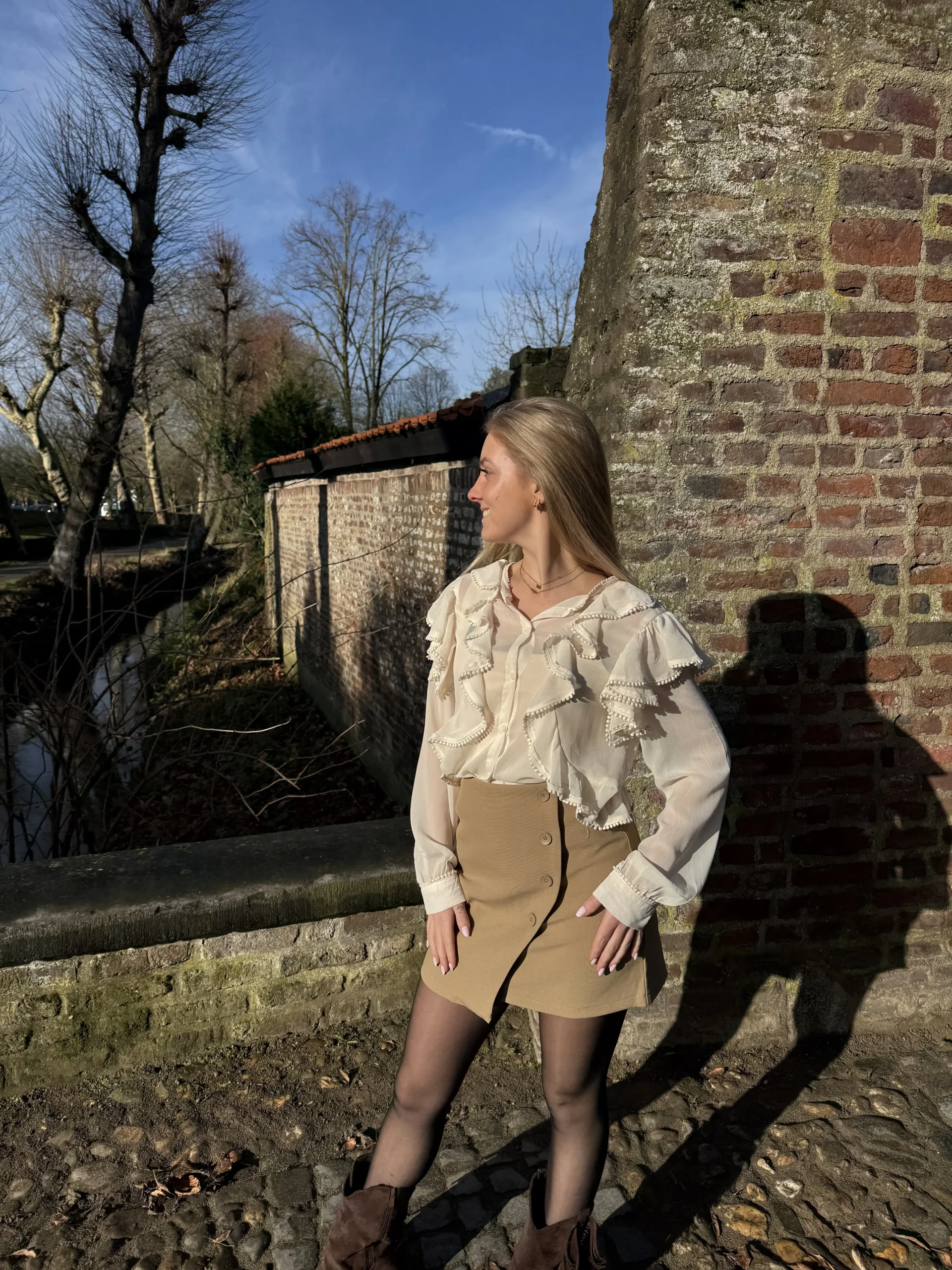 Liva Skort - Beige - Afbeelding 4
