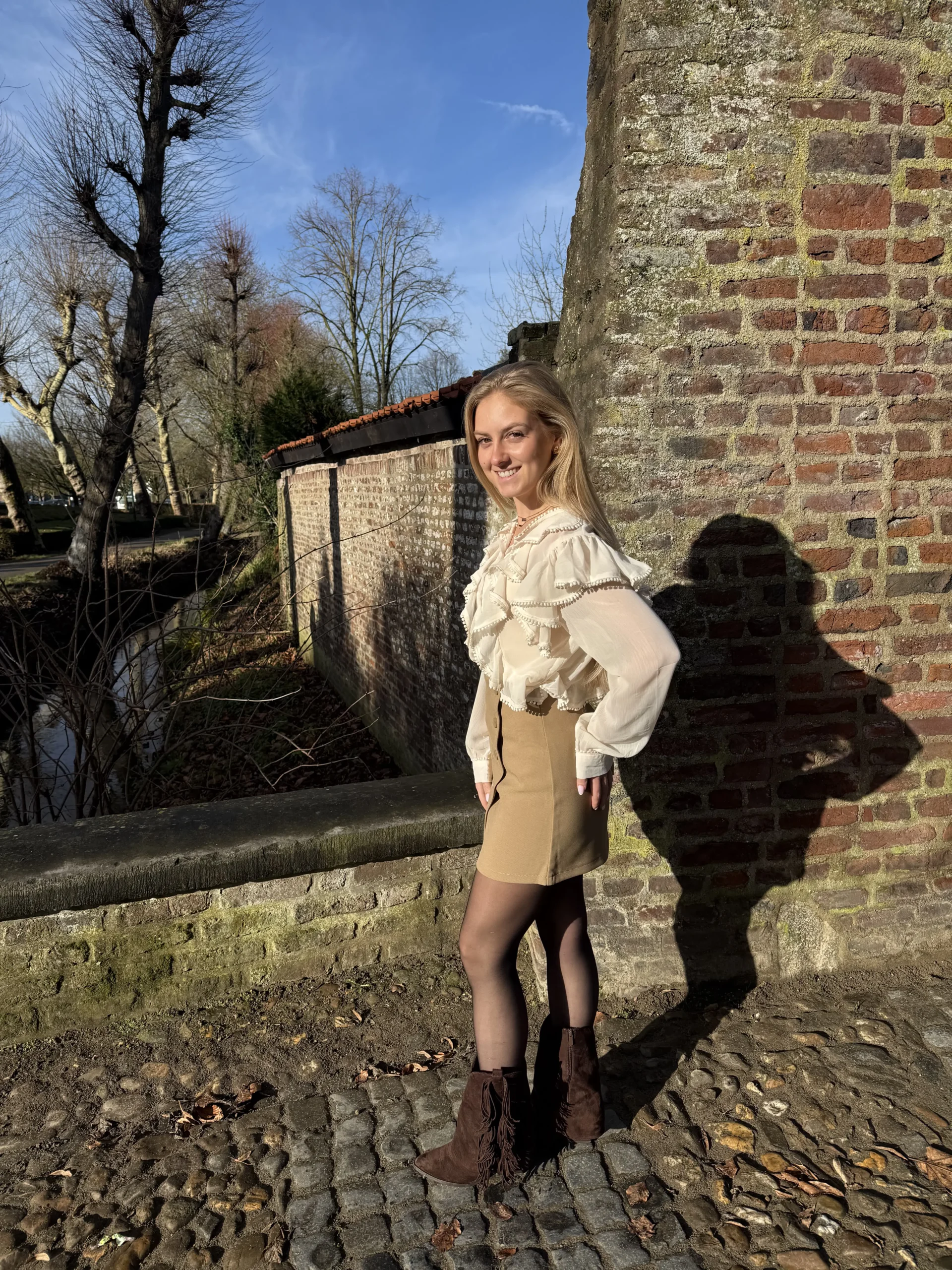 Liva Skort - Beige - Afbeelding 2