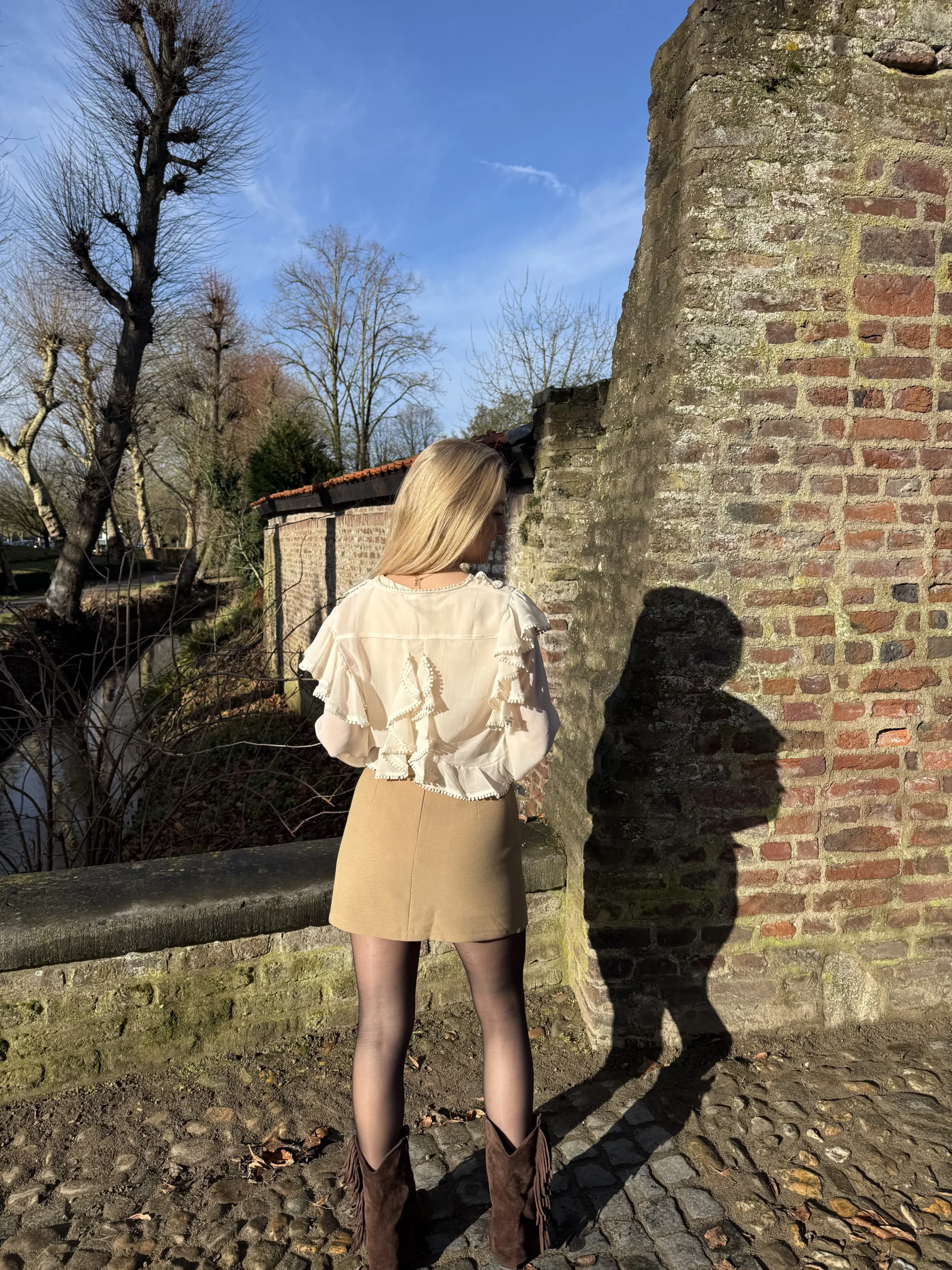 Liva Skort - Beige - Afbeelding 3