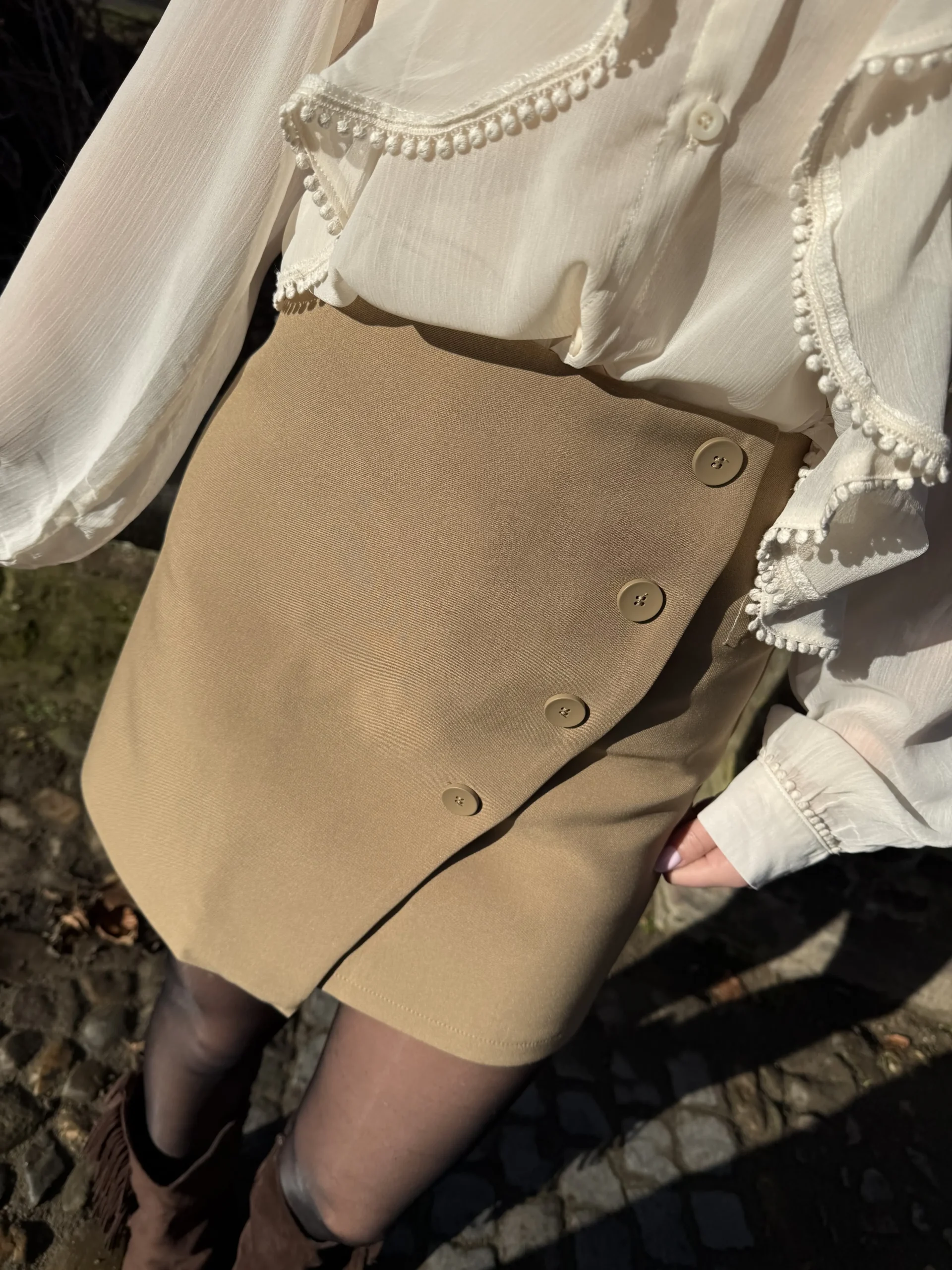 Liva Skort - Beige - Afbeelding 5