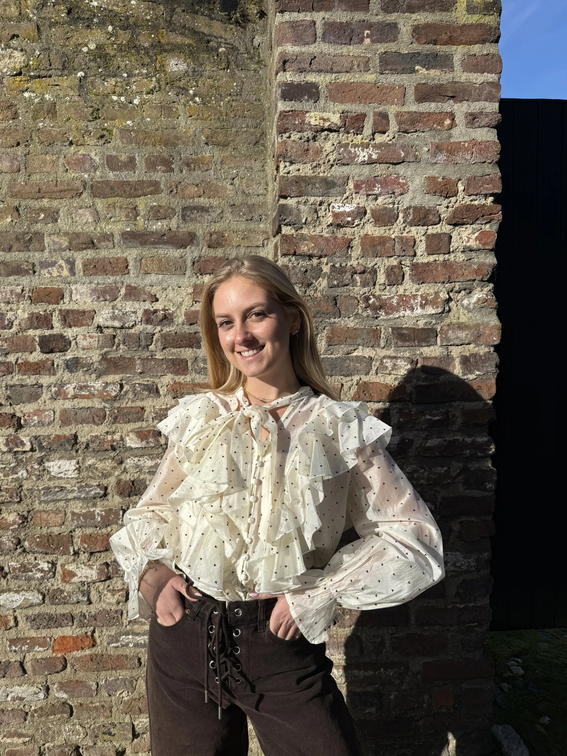 Mavi Heart Blouse - Beige